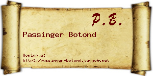 Passinger Botond névjegykártya